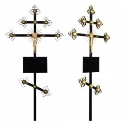Крест намогильный металлический "Золото"